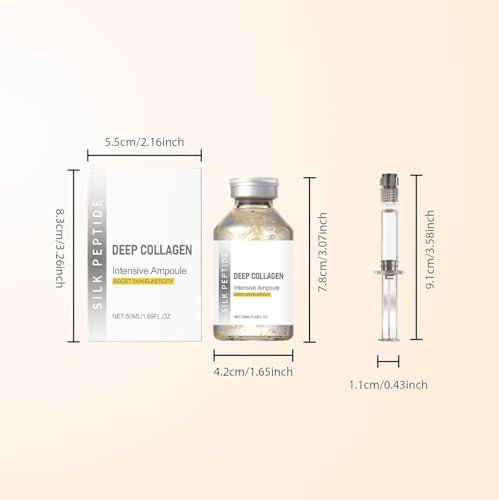 2er-Pack Deep Collagen Silk Peptide Lifting Ampulle Serum – Korean Anti-Aging Gesichtspflege, festigend, faltenmildernd, feuchtigkeitsspendend, nicht fettend, sanfte Formel, 2x50 ml / 1,69 fl.oz
