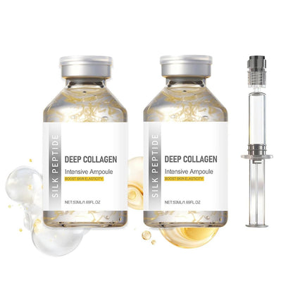 2er-Pack Deep Collagen Silk Peptide Lifting Ampulle Serum – Korean Anti-Aging Gesichtspflege, festigend, faltenmildernd, feuchtigkeitsspendend, nicht fettend, sanfte Formel, 2x50 ml / 1,69 fl.oz