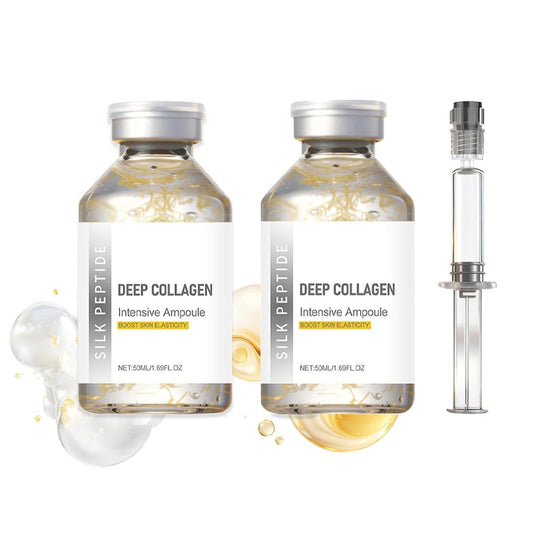 2er-Pack Deep Collagen Silk Peptide Lifting Ampulle Serum – Korean Anti-Aging Gesichtspflege, festigend, faltenmildernd, feuchtigkeitsspendend, nicht fettend, sanfte Formel, 2x50 ml / 1,69 fl.oz