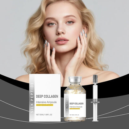 2er-Pack Deep Collagen Silk Peptide Lifting Ampulle Serum – Korean Anti-Aging Gesichtspflege, festigend, faltenmildernd, feuchtigkeitsspendend, nicht fettend, sanfte Formel, 2x50 ml / 1,69 fl.oz