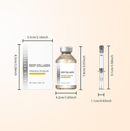 2er-Pack Deep Collagen Silk Peptide Lifting Ampulle Serum – Korean Anti-Aging Gesichtspflege, festigend, faltenmildernd, feuchtigkeitsspendend, nicht fettend, sanfte Formel, 2x50 ml / 1,69 fl.oz