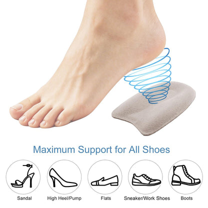 LanJe Schweinsleder Fersenstütze für Plantarfasziitis Damen, Fersenpolster für Achillessehnenentzündung & Fersensporn Linderung, Stoßdämpfende Ferseneinlagen für High Heels Sandalen Flache Schuhe, 2 Paar Klein Größe 5-8