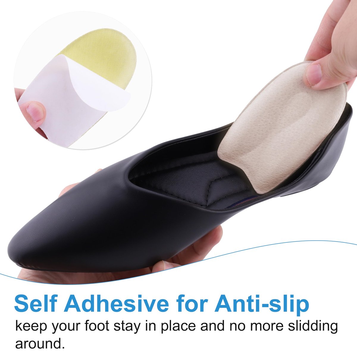 LanJe Schweinsleder Fersenstütze für Plantarfasziitis Damen, Fersenpolster für Achillessehnenentzündung & Fersensporn Linderung, Stoßdämpfende Ferseneinlagen für High Heels Sandalen Flache Schuhe, 2 Paar Klein Größe 5-8