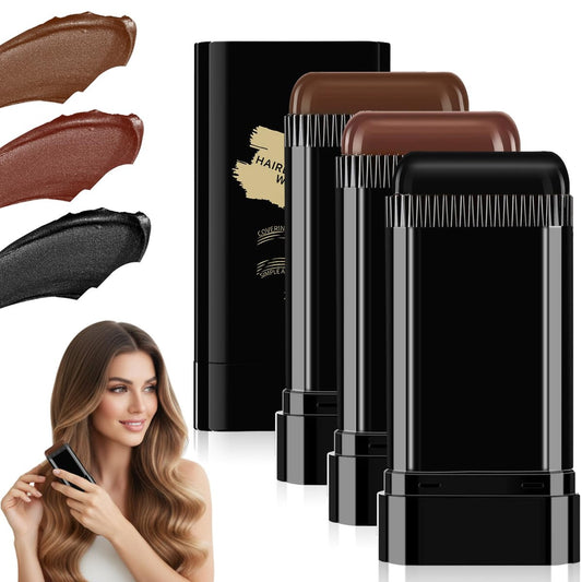 3er-Set Haarfarbstift, 2-in-1 Haarfärbestift, wasserfest & schweißbeständig mit Kamm, Grauabdeckstift für Frauen & Männer (Dunkelbraun, Schwarz, Kaffeebraun)