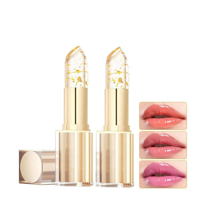 Farbwechsel-Lippenstift, Goldkristall pH-Lippenstift – 24 Stunden übertragungssicher & feuchtigkeitsspendender Lipgloss, langanhaltender Glanz, Geburtstags- & Muttertagsgeschenke für Frauen (2 Stück)