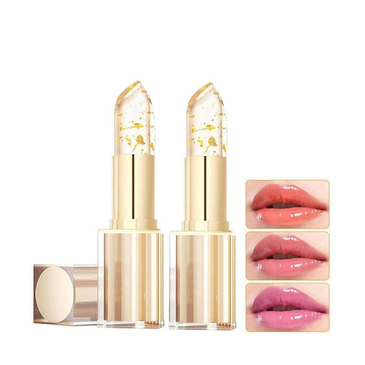 Farbwechsel-Lippenstift, Goldkristall pH-Lippenstift – 24 Stunden übertragungssicher & feuchtigkeitsspendender Lipgloss, langanhaltender Glanz, Geburtstags- & Muttertagsgeschenke für Frauen (2 Stück)