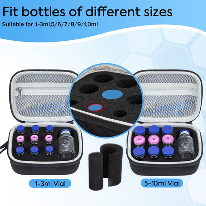 10 Slots Insulin Vial Protector Case - Insulin Vial Organizer Bag für Diabetiker, passend für Standard 1ml, 3ml, 5ml, 10ml und 30ml Vials