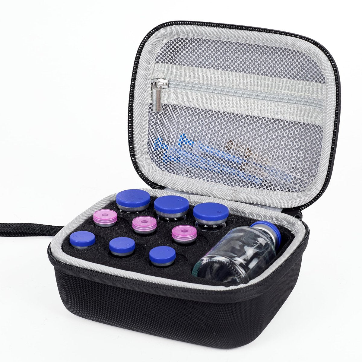 10 Slots Insulin Vial Protector Case - Insulin Vial Organizer Bag für Diabetiker, passend für Standard 1ml, 3ml, 5ml, 10ml und 30ml Vials