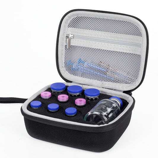 10 Slots Insulin Vial Protector Case - Insulin Vial Organizer Bag für Diabetiker, passend für Standard 1ml, 3ml, 5ml, 10ml und 30ml Vials