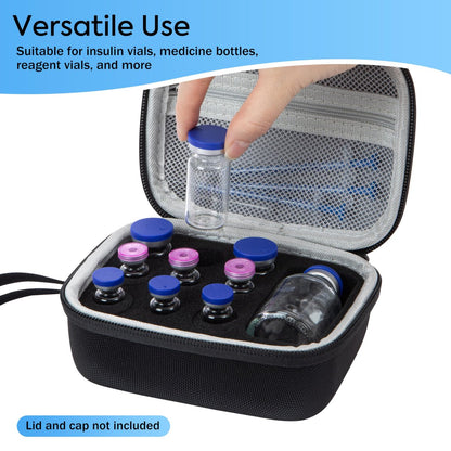 10 Slots Insulin Vial Protector Case - Insulin Vial Organizer Bag für Diabetiker, passend für Standard 1ml, 3ml, 5ml, 10ml und 30ml Vials