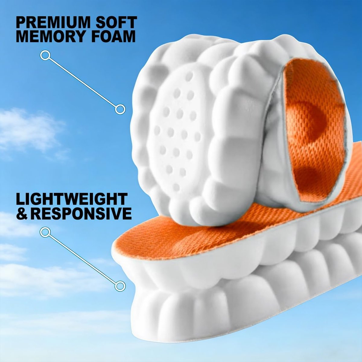 2026 Neue Stepper Einlegesohlen für Herren Damen, 4D Cloud Memory Foam Schuhsohlen, Superweich Anti-Ermüdung, Fußgewölbeunterstützung für Schmerzlinderung, Arbeitsschuheinlagen für Stoßdämpfung (M10-10.5/W11-11.5)