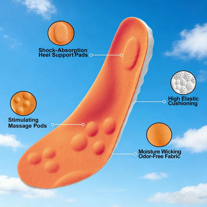 2026 Neue Stepper Einlegesohlen für Herren Damen, 4D Cloud Memory Foam Schuhsohlen, Superweich Anti-Ermüdung, Fußgewölbeunterstützung für Schmerzlinderung, Arbeitsschuheinlagen für Stoßdämpfung (M10-10.5/W11-11.5)