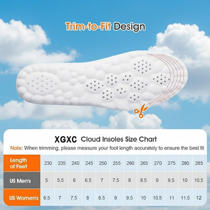 2026 Neue Stepp-Einlegesohlen für Damen und Herren, 4D Cloud Memory Foam Schuh-Einlegesohlen, superweich, anti-ermüdend, Fußgewölbeunterstützung zur Schmerzlinderung, Arbeitsstiefel-Einlegesohlen, stoßdämpfende Einlagen (M9-9.5/W10-10.5)