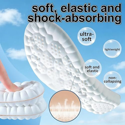 2026 Neue Stepp-Einlegesohlen für Damen und Herren, 4D Cloud Memory Foam Schuh-Einlegesohlen, superweich, anti-ermüdend, Fußgewölbeunterstützung zur Schmerzlinderung, Arbeitsstiefel-Einlegesohlen, stoßdämpfende Einlagen (M9-9.5/W10-10.5)
