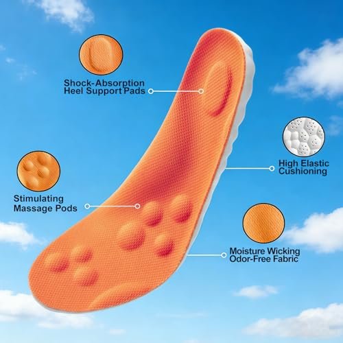 2026 Neue Stepper Einlegesohlen für Herren Damen, 4D Cloud Memory Foam Schuhsohlen, Superweich Anti-Ermüdung, Fußgewölbeunterstützung für Schmerzlinderung, Arbeitsschuheinlagen für Stoßdämpfung (M10-10.5/W11-11.5)