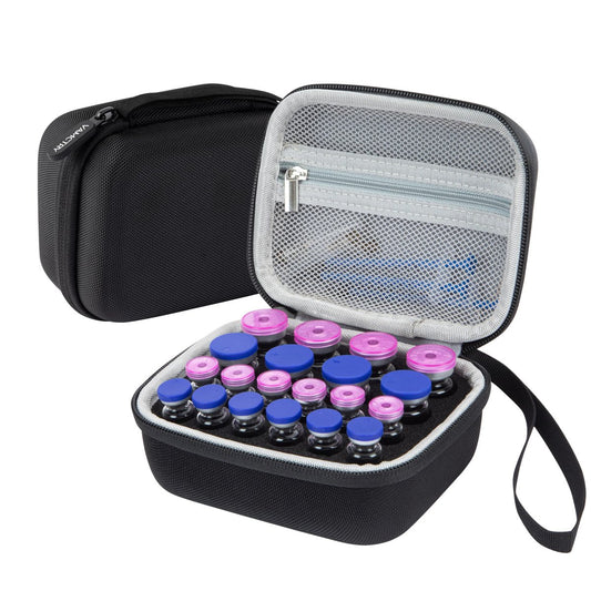 20-Fach Insulinflaschen-Schutzcase – Insulinflaschen-Organizer für Diabetiker, passend für 1 ml, 3 ml, 5 ml und 10 ml Fläschchen