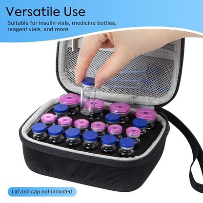 20-Fach Insulinflaschen-Schutzcase – Insulinflaschen-Organizer für Diabetiker, passend für 1 ml, 3 ml, 5 ml und 10 ml Fläschchen