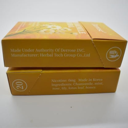 Derrose® Kamillenkräuterstäbchen, Kräuterzigaretten, Nikotinfrei und Tabakfrei, Hilfe zur Raucherentwöhnung, Bessere Wirkung in Kombination mit Nikotinpflastern, Raucherentwöhnungsprodukte, 2er-Pack – 40 Stäbchen