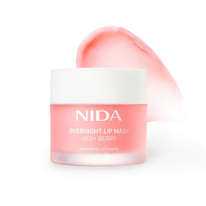 NIDA Overnight Lip Mask - Very Berry | Intensive Feuchtigkeitspflege & Plumping Schlafmaske für trockene, rissige Lippen | 0,7 oz / 20 g