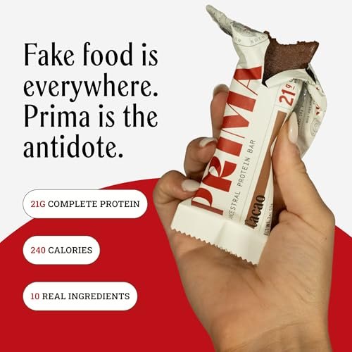 Prima Ancestral Protein Bar | 21g Grassfed Molkenprotein + Kollagen | Rindertalg, Rohhonig | Saatölfrei | Kakao – 7er Pack