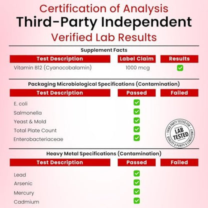 VITBOOST Vitamin B12 1000 mcg Lutschtabletten – 365 Stück, natürlicher Beerengeschmack – B-12 Vitamin für Energie & Nervensystemunterstützung – Non-GMO Tabletten – Hergestellt in USA