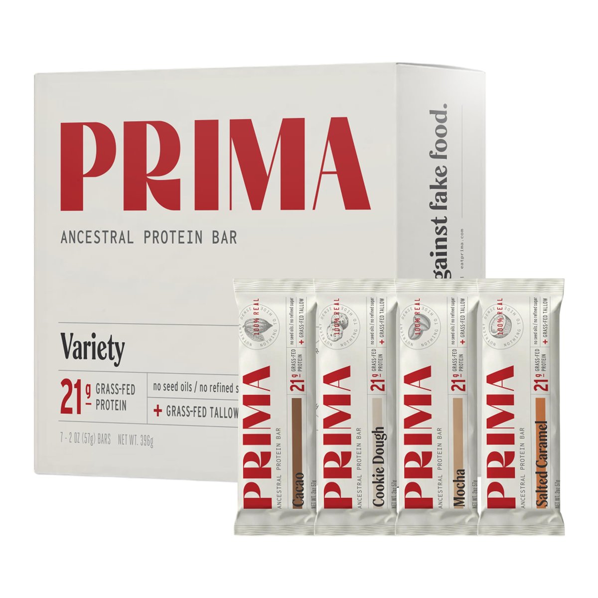 PRIMA Ancestral Protein Bar | Weide-Rindfleisch Proteinriegel im Sortiment 7er-Pack | 21 g Protein | Tierisch | Ohne Samenöle | Glutenfrei
