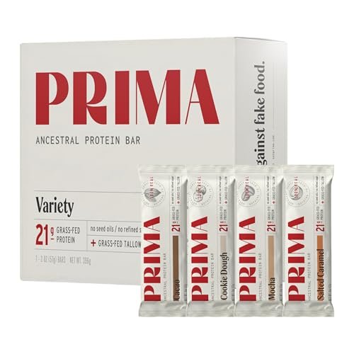 PRIMA Ancestral Protein Bar | Weide-Rindfleisch Proteinriegel im Sortiment 7er-Pack | 21 g Protein | Tierisch | Ohne Samenöle | Glutenfrei