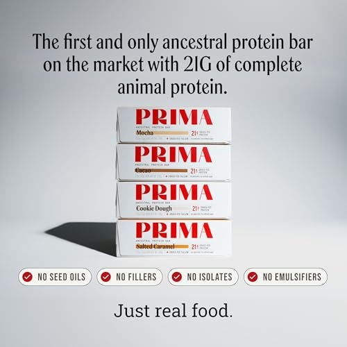 PRIMA Ancestral Protein Bar | Weide-Rindfleisch Proteinriegel im Sortiment 7er-Pack | 21 g Protein | Tierisch | Ohne Samenöle | Glutenfrei