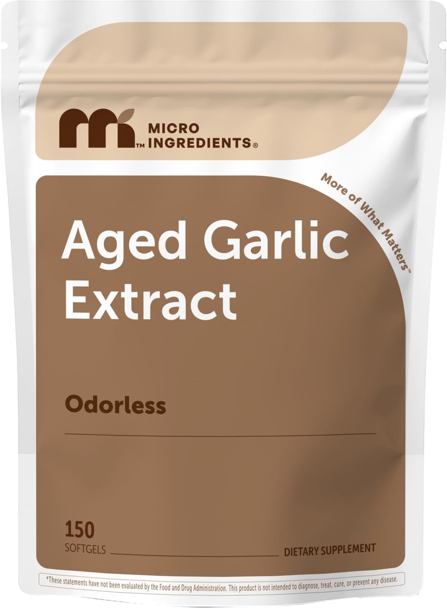 Micro Ingredients Geruchsloser Knoblauch, 150 Weichkapseln | 2 Jahre gereifter Knoblauchextrakt | Angebaute Allium sativum Zwiebel | Natürliches pflanzliches Nahrungsergänzungsmittel | Non-GMO, Glutenfrei