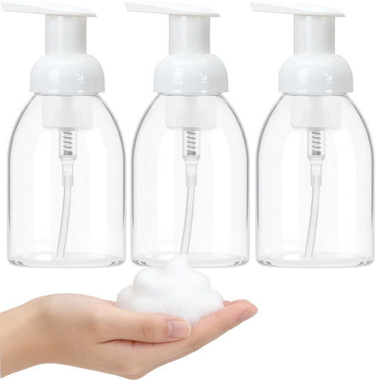 3er Pack 8oz Schaumseifenspender, BPA-frei, durchsichtiger Kunststoff, nachfüllbare Pumpflasche für Flüssigshampoo und Handseife