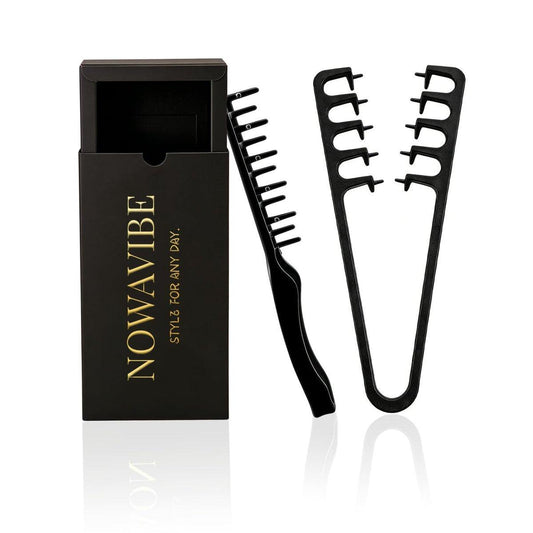 Nowavibe Magic Comb für Männer – Breitzahn-Volumenstyling-Tool mit Root Lift & Texturkontrolle. Für Pony, Locken & alle Haartypen. Trocken/Nass für Reise & Home Grooming. 2er-Pack