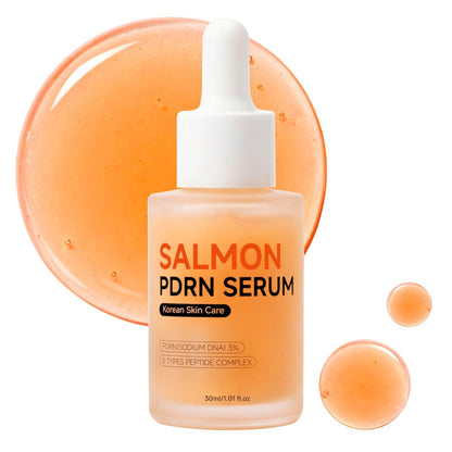 Salmon DNA PDRN Peptid Serum, Stammzellserum für das Gesicht mit Lachs-DNA, koreanische Hautpflege für empfindliche Haut, tiefe Feuchtigkeitsversorgung & Feuchtigkeitsspeicherung, schnell einziehend (Duftfrei, 1,01 Fl. Oz., 30 ml)
