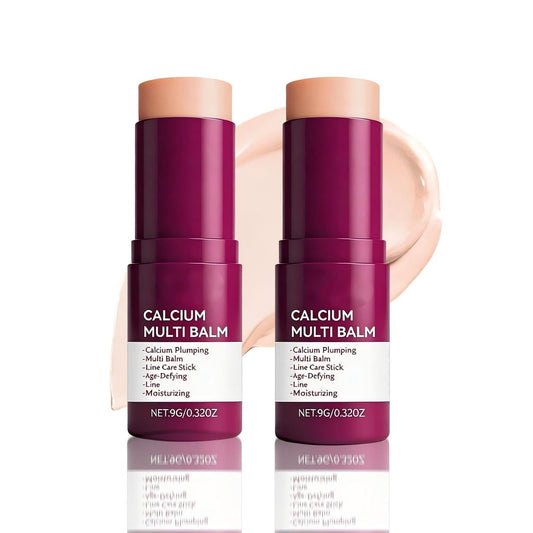 BOWOKI Calcium Multi Balm Stick 2er-Pack, Kollagen-Feuchtigkeitsstick, Anti-Aging, Falten-Stick, Straffend, Hydratisierend, für Augen, Hals und Gesicht