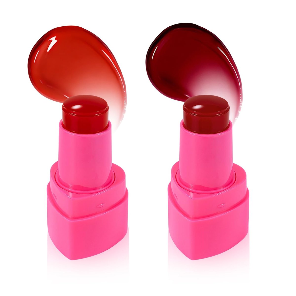 KALYFADIO 2er-Pack Jelly Blush Stick für Wangen, Kühlender Wasser-Jelly-Tönungsstift, Feuchtigkeitsspendender Lippen- und Wangentönungsstift, Lang anhaltend, Tierversuchsfrei, Deckkraft aufbaubar (01+03)