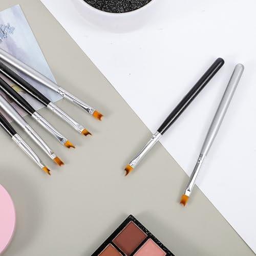 TIESOME 8-teiliges French-Nagelbürsten-Set, schräge Kopfform für French-Maniküre, mondförmige Nagelmalpinsel, Holzgriff, feine Spitze für Salon und Zuhause, einfache Kontrolle für klassische weiße Spitzen