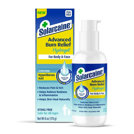 Solarcaine Advanced Cooling Hydrogel mit Hypochloriger Säure, 170 g Gel – Kühlendes After-Sun & Brandgel | Lindert Unbehagen, Juckreiz & Rötungen – Stichfrei, Alkoholfrei, Für Körper & Gesicht