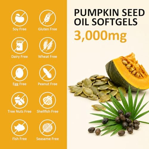 PhytoVital Kürbiskernöl mit Sägepalme Kapseln, 3000mg, 150 Softgels | Kaltgepresstes reines Jungfernöl | Essentielle Fettsäuren, Phytosterine | Immun-, Haar-, Blasen- & Prostatastütze | Non-GMO, 1 Pack