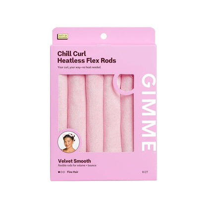 Gimme Beauty Chill Curl Heatless Flex Lockenwickler – Sanfte & Biegsame Haarwickler für Locken über Nacht – Sprungkraftige Wellen mit Frizz-freiem Finish – Sicherer Halt durch Druckknopf – Für feines Haar, 6 Stück