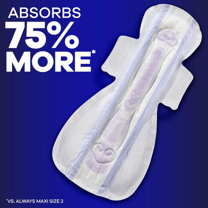 Always Maxi Overnight Damenbinden mit Flügeln, Größe 6, ultimative saugstarke Nachtvorlage, unparfümiert, bis zu 100% auslaufsicherer Schutz, 21 Stück