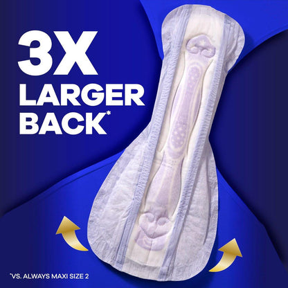 Always Maxi Overnight Damenbinden mit Flügeln, Größe 6, ultimative saugstarke Nachtvorlage, unparfümiert, bis zu 100% auslaufsicherer Schutz, 21 Stück