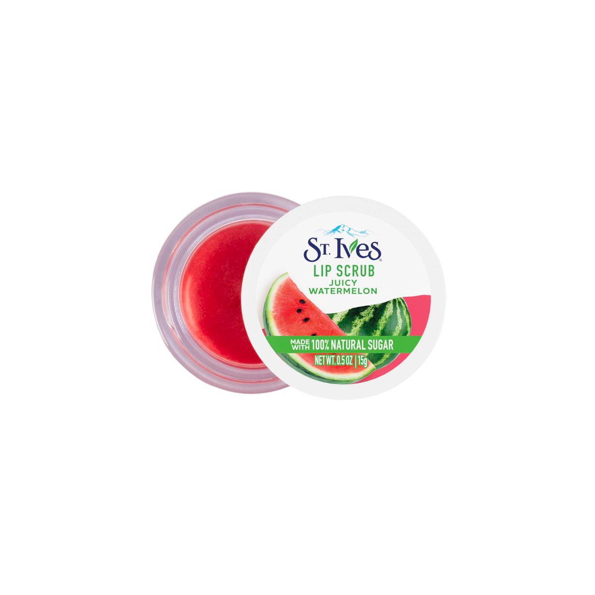 St. Ives Watermelon Lip Scrub – Zuckerpeeling mit 100% natürlichen Inhaltsstoffen, 0,5 oz Glas