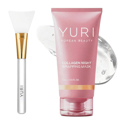 YURI Collagen Overnight Wrapping Peel Off Face Mask – Anti-Aging Nachtmaske für strahlende Haut, 30 ml