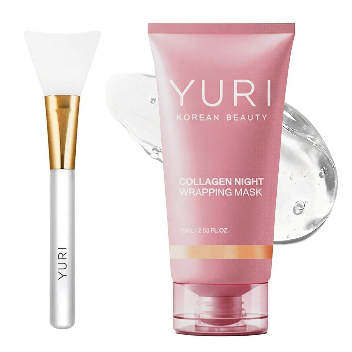 YURI Collagen Overnight Wrapping Peel Off Face Mask – Anti-Aging Nachtmaske für strahlende Haut, 30 ml