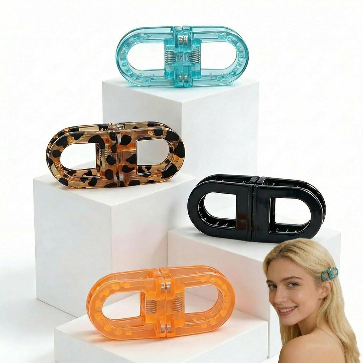 KYWYOYOU Magnetische Haarclips, 4er-Pack rutschfeste Auto-Close Haarstyling-Clips für Frauen und Mädchen, kompaktes Schleifendesign, langlebiges Material für alle Haartypen, gemischte Farben