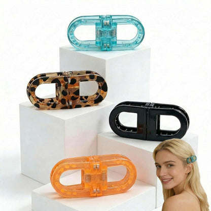 KYWYOYOU Magnetische Haarclips, 4er-Pack rutschfeste Auto-Close Haarstyling-Clips für Frauen und Mädchen, kompaktes Schleifendesign, langlebiges Material für alle Haartypen, gemischte Farben
