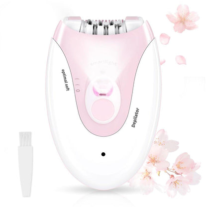 Epilator für Frauen – 2 Geschwindigkeiten, sanfte Gesichtsepilatoren mit LED, kabelloser langlebiger Haarentferner für Achseln/Beine/Bikinizone/Arme/Gesicht – Pink