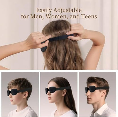 CLOZIA Schlafmaske für Männer und Frauen, verstellbare Schlafbrille, blickdichte Augenmaske für erholsamen Schlaf, weich und bequem für Reisen und Schichtarbeit, Schwarz
