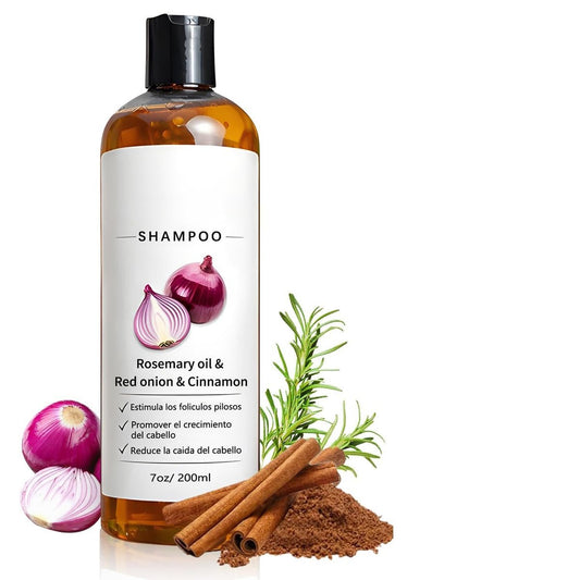 warmow Zwiebel Shampoo mit Rosmarinöl, roter Zwiebel & Zimtextrakt – Stärkt die Haarwurzeln, reduziert Haarausfall, fördert das Haarwachstum für Männer und Frauen, 200 ml