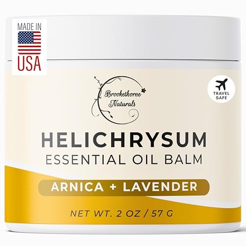 Brookethorne Naturals Helichrysum-Balsam | Hochkonzentrierter Helichrysum-Balsam für empfindliche Haut | mit Arnika, Rizinusöl & Lavendel | 60 ml