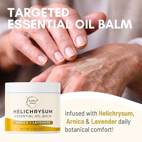 Brookethorne Naturals Helichrysum-Balsam | Hochkonzentrierter Helichrysum-Balsam für empfindliche Haut | mit Arnika, Rizinusöl & Lavendel | 60 ml